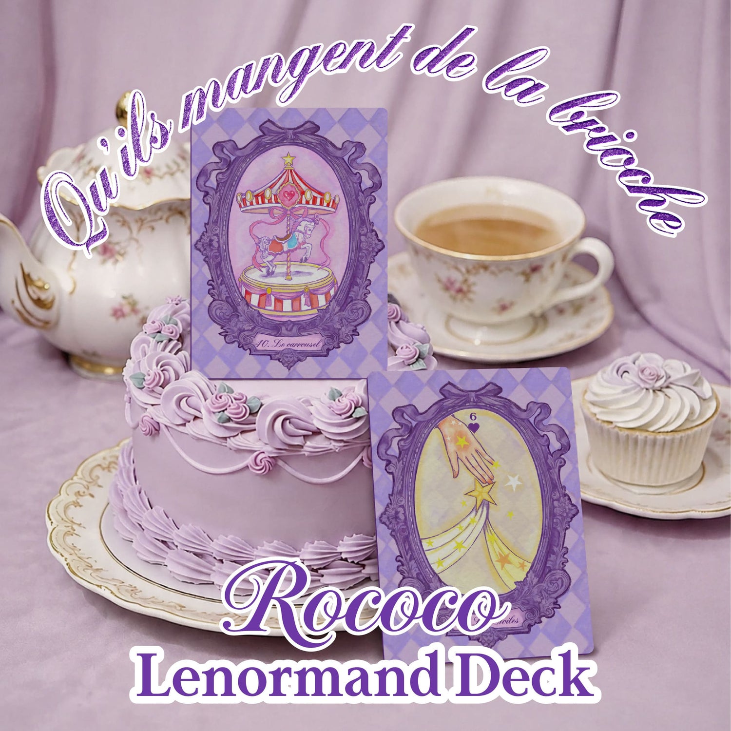 Rococo Lenormand Deck lavender Baroque oracle cards for romantic reflection and intuitive readings