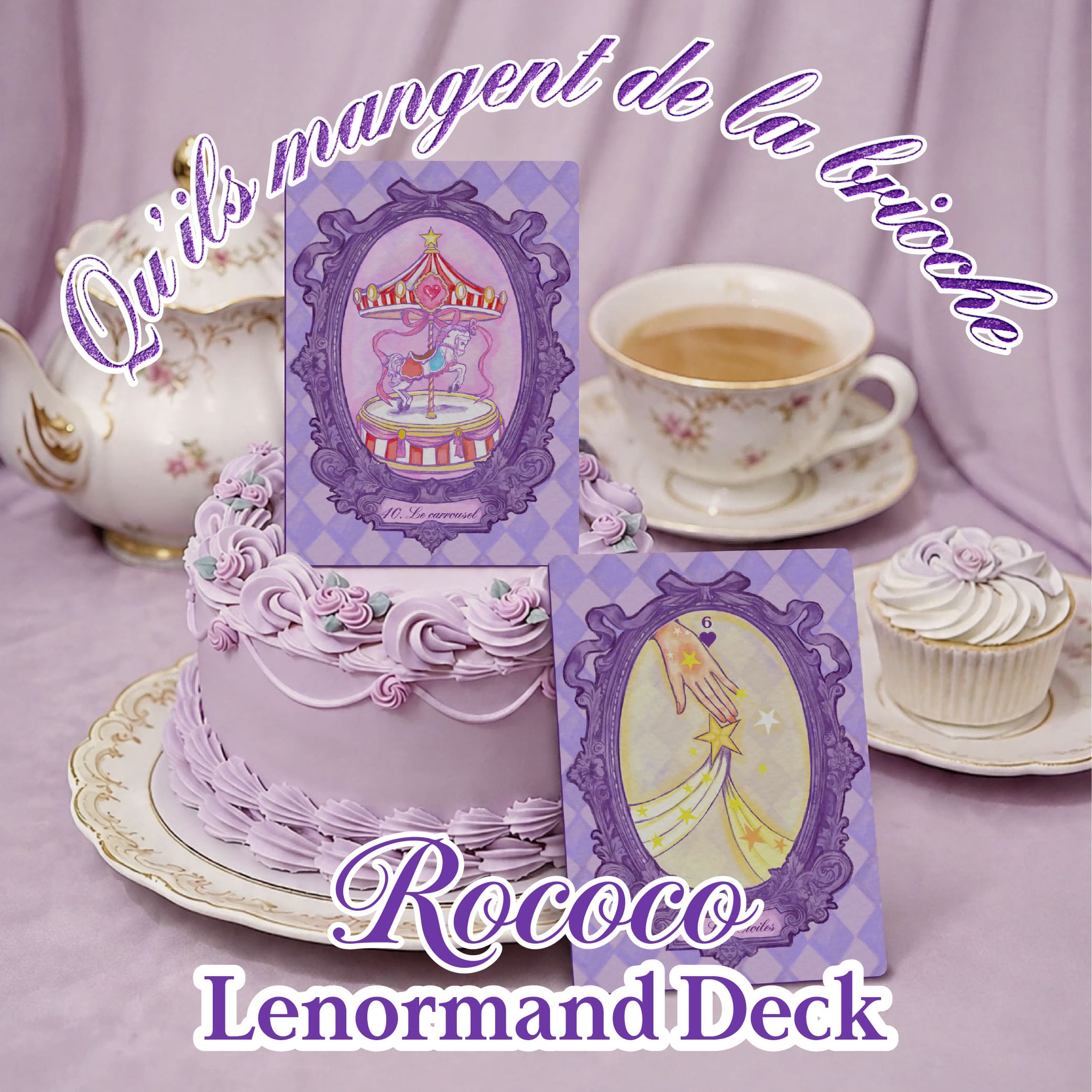 Rococo Lenormand Deck lavender Baroque oracle cards for romantic reflection and intuitive readings