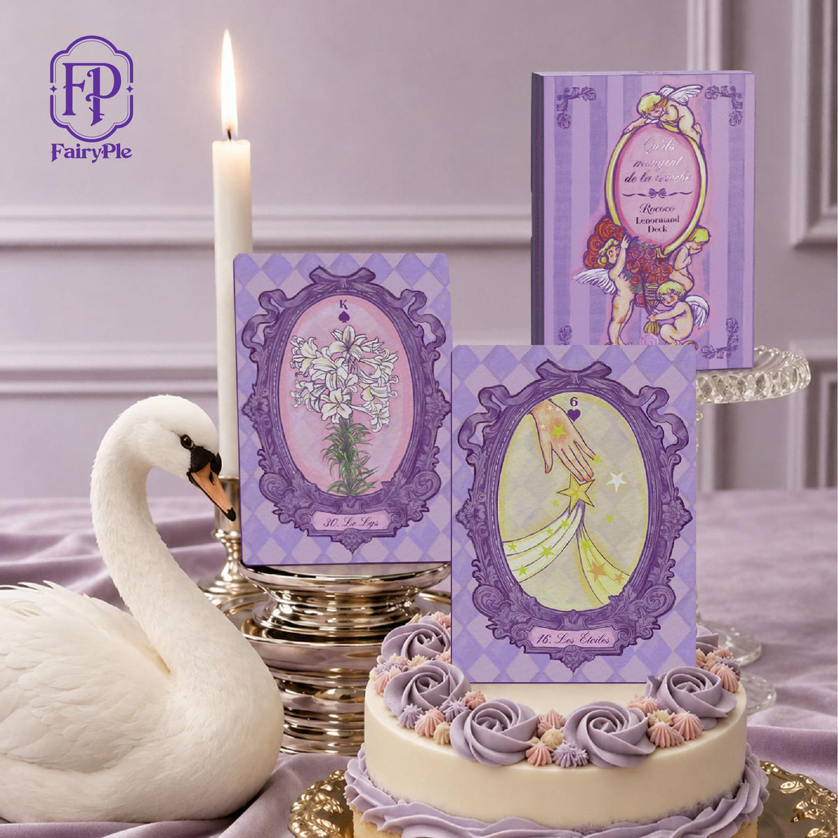 Rococo Lenormand Deck lavender Baroque oracle cards for romantic reflection and intuitive readings
