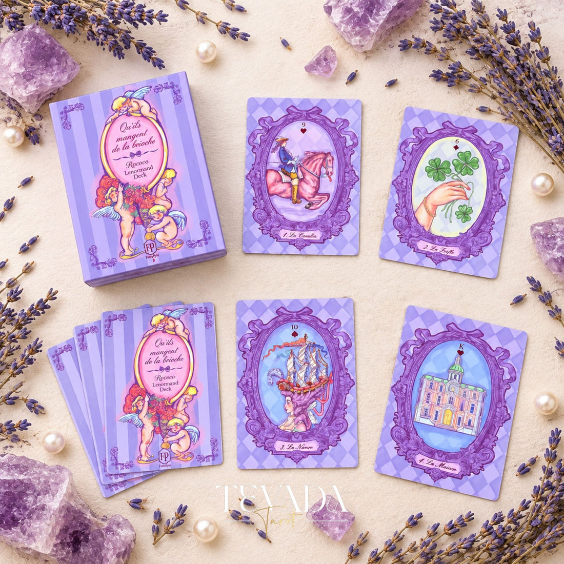 Rococo Lenormand Deck lavender Baroque oracle cards for romantic reflection and intuitive readings