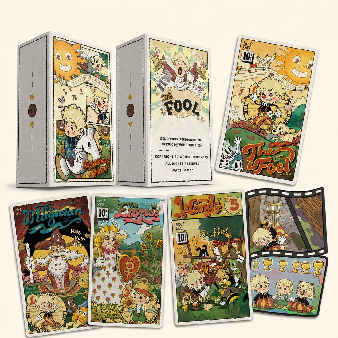 Rubber Hose Tarot Collector’s Edition retro animated Indie Tarot Deck for inner child readings