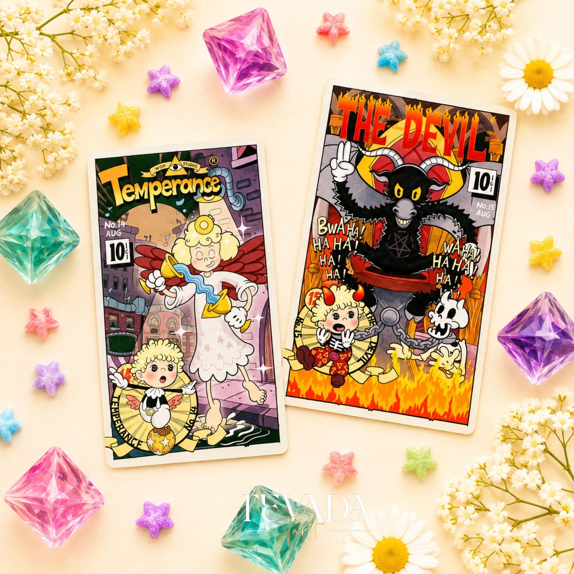 Rubber Hose Tarot Collector’s Edition retro animated Indie Tarot Deck for inner child readings