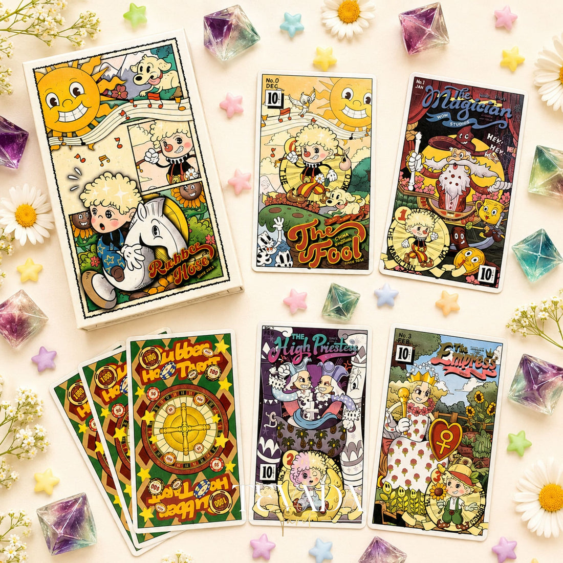 Rubber Hose Tarot Collector’s Edition retro animated Indie Tarot Deck for inner child readings