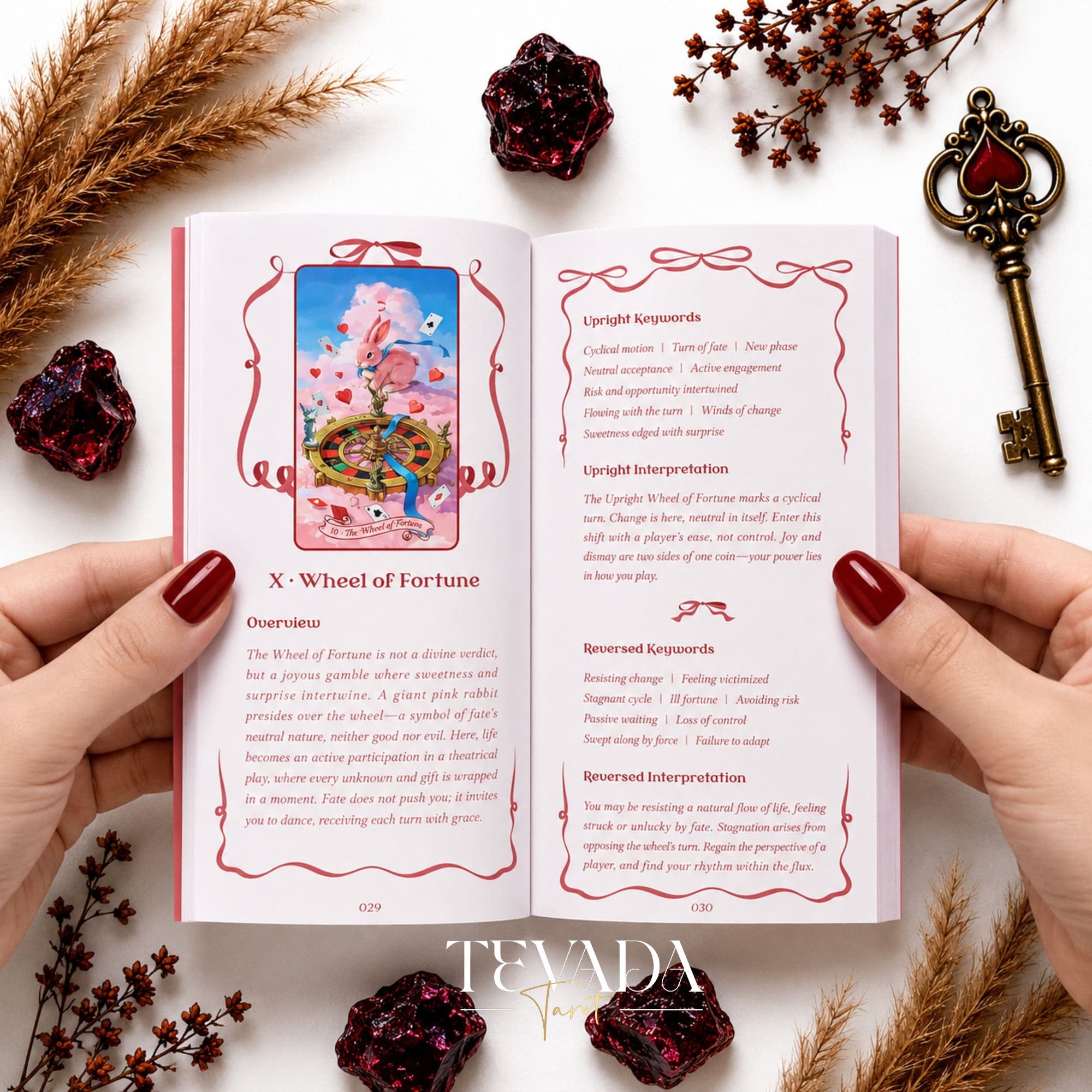 Scarlet Alice Tarot Deck DELUXE gothic indie tarot deck with glitter red edges for shadow work and inner reflection.