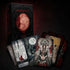 Scarlet & Black Tarot red black botanical cards with dramatic portraits for intuitive reflection