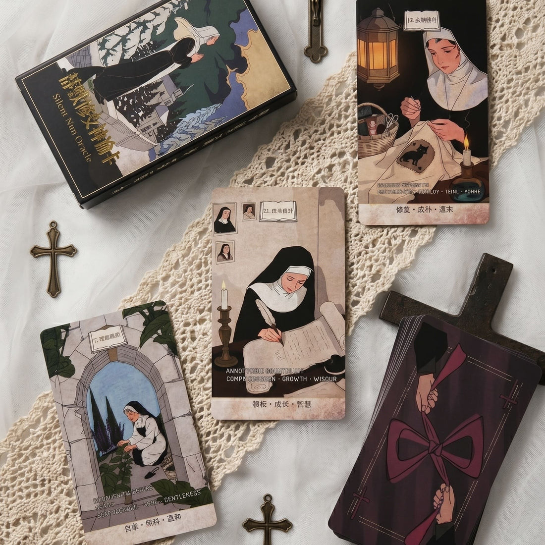 Silent Nun Oracle Cards dark religious oracle deck for shadow work and quiet self-reflection
