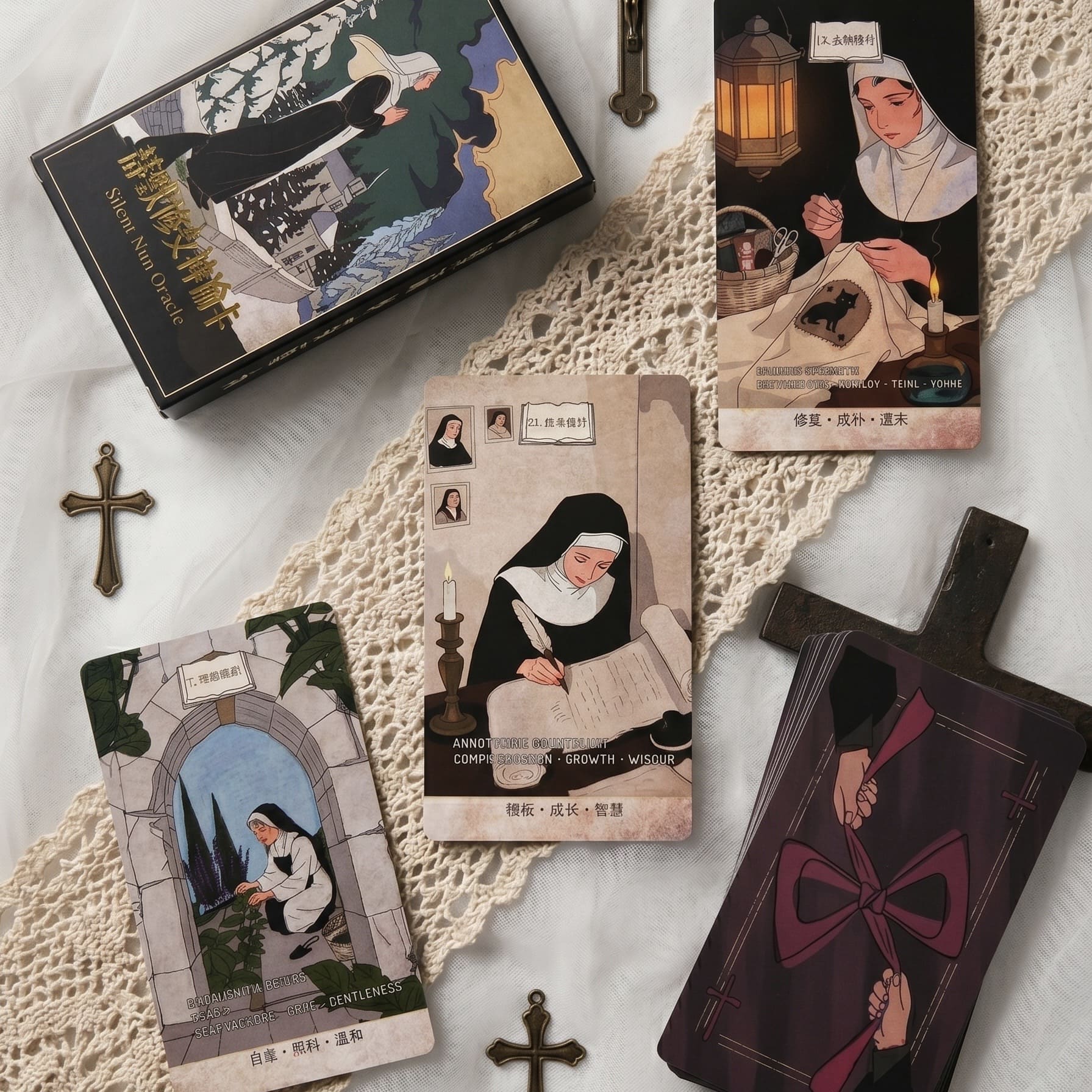Silent Nun Oracle Cards dark religious oracle deck for shadow work and quiet self-reflection