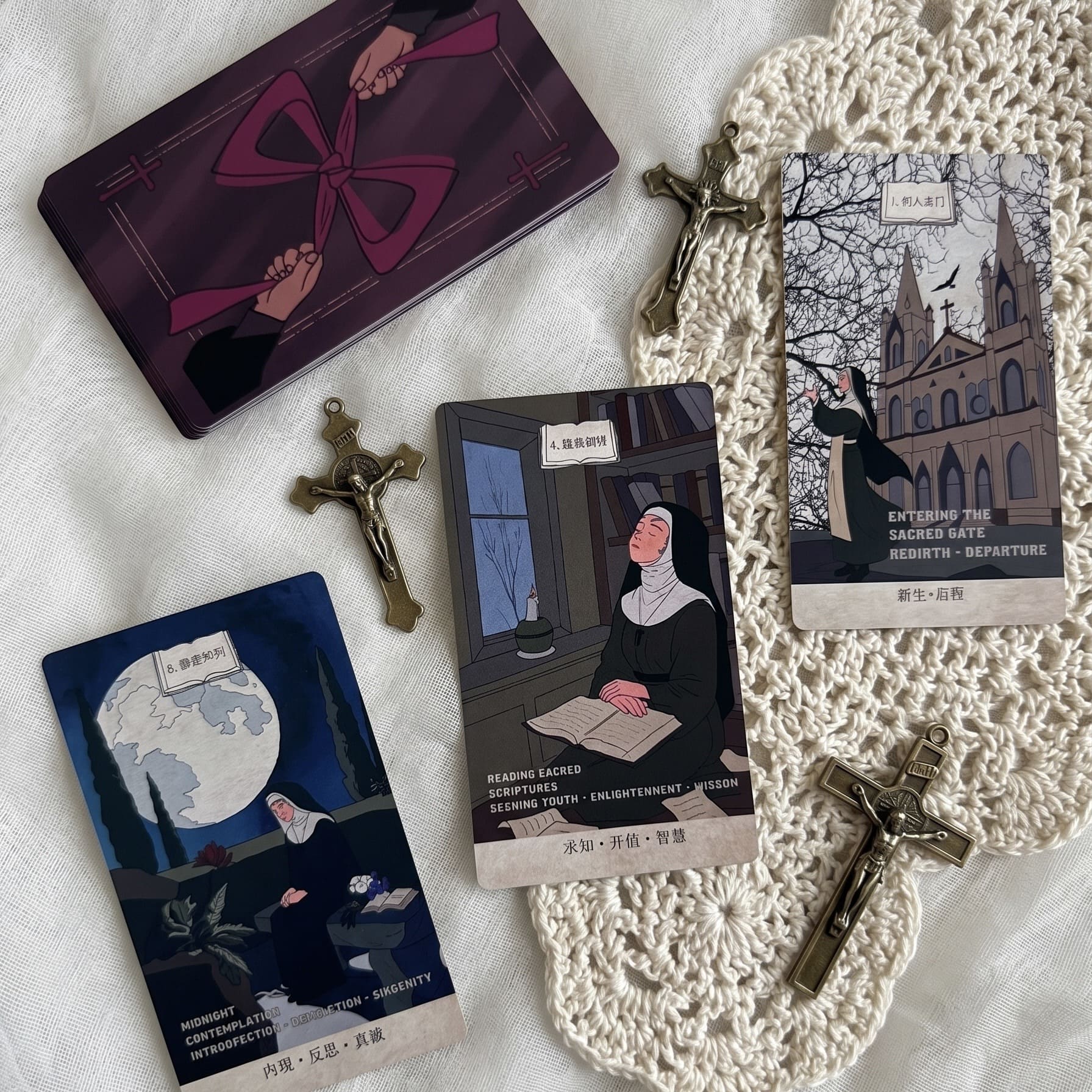 Silent Nun Oracle Cards dark religious oracle deck for shadow work and quiet self-reflection