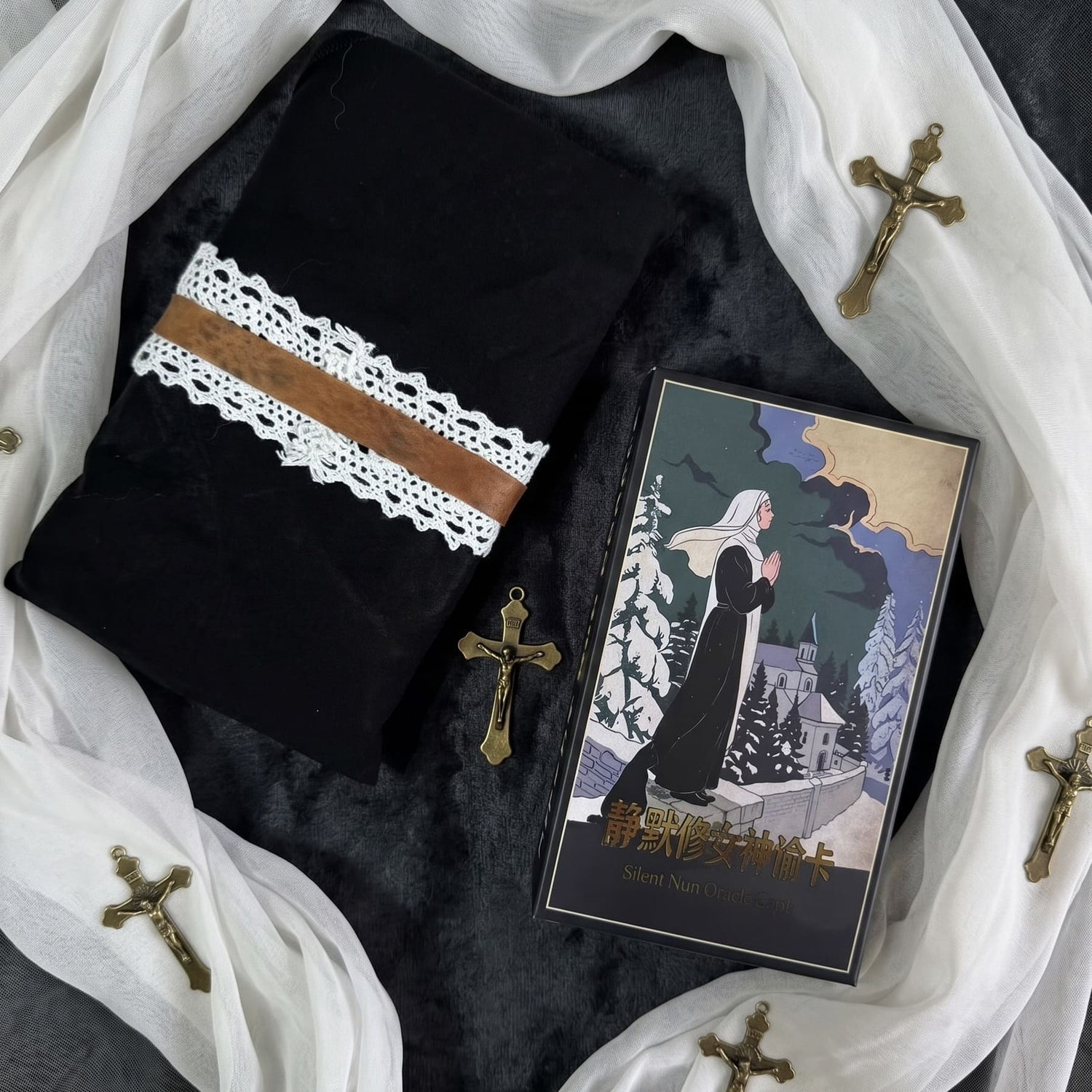 Silent Nun Oracle Cards dark religious oracle deck for shadow work and quiet self-reflection