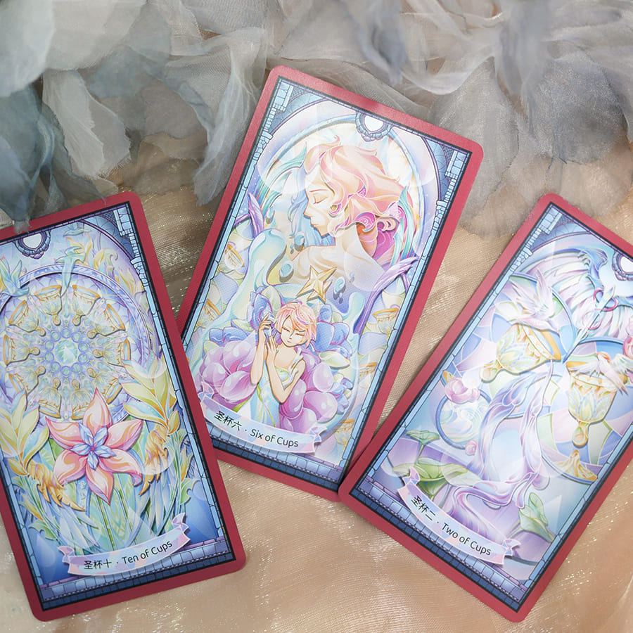 Stained Glass Tarot luminous fantasy deck for intuitive reflection