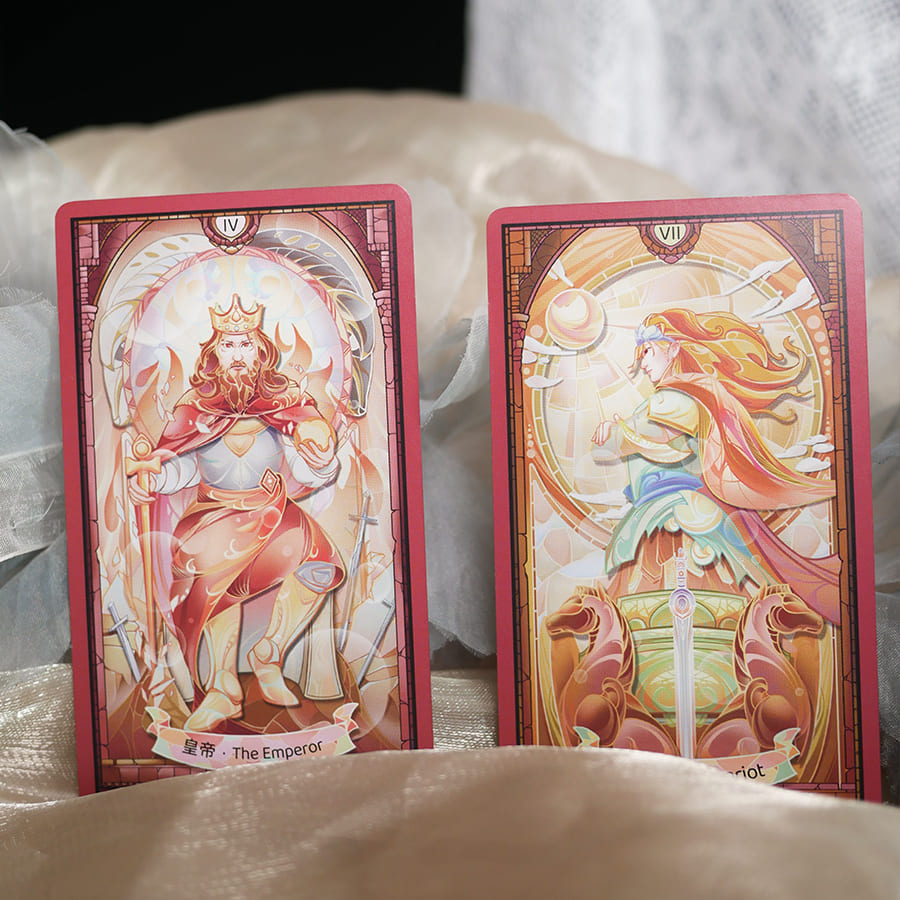 Stained Glass Tarot luminous fantasy deck for intuitive reflection