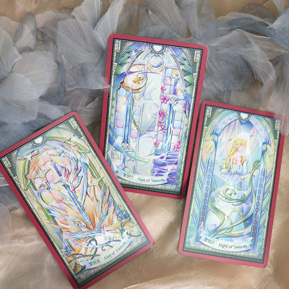 Stained Glass Tarot luminous fantasy deck for intuitive reflection