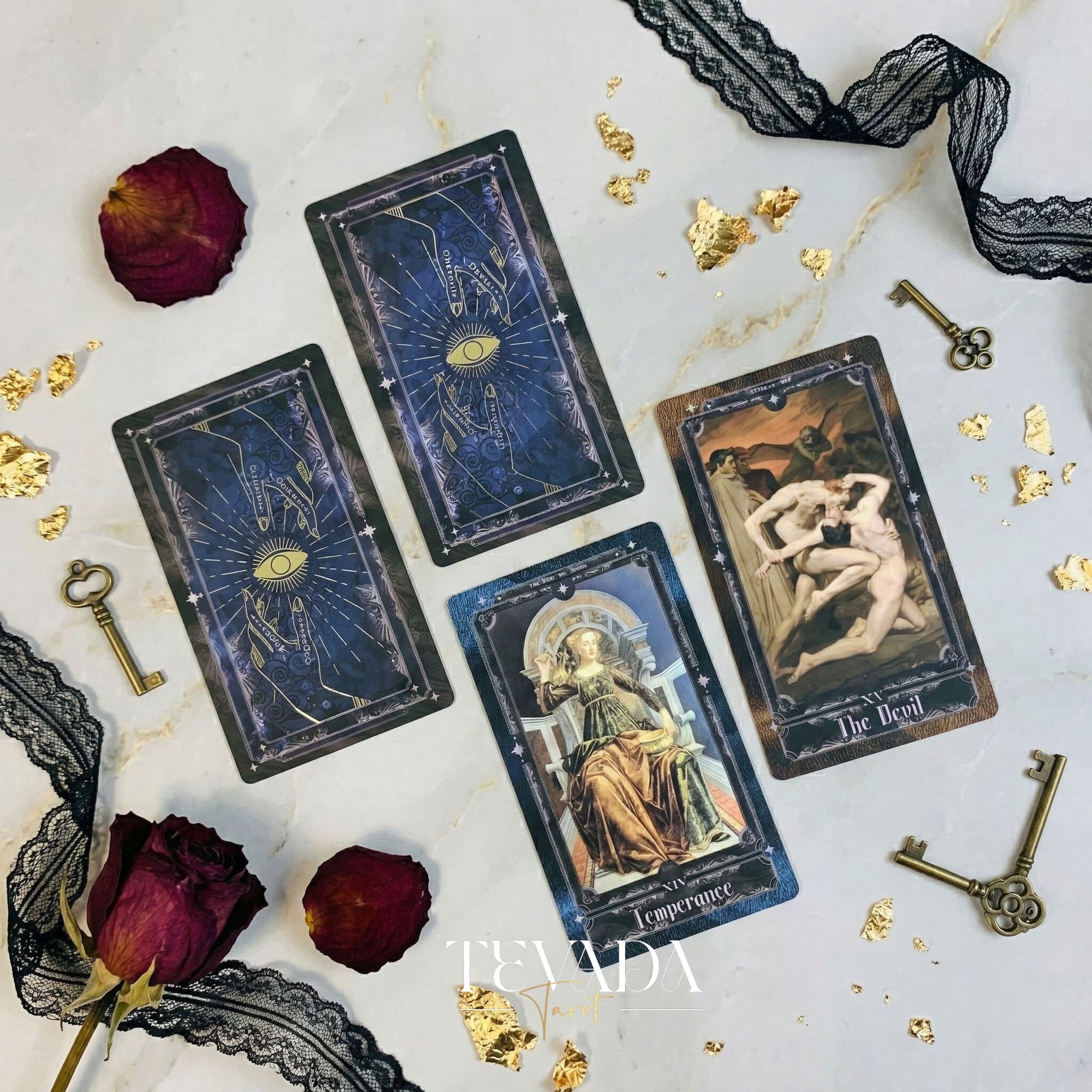 Starry Night Tarot Deck classic fine art Indie Tarot Cards for shadow work and self reflection.