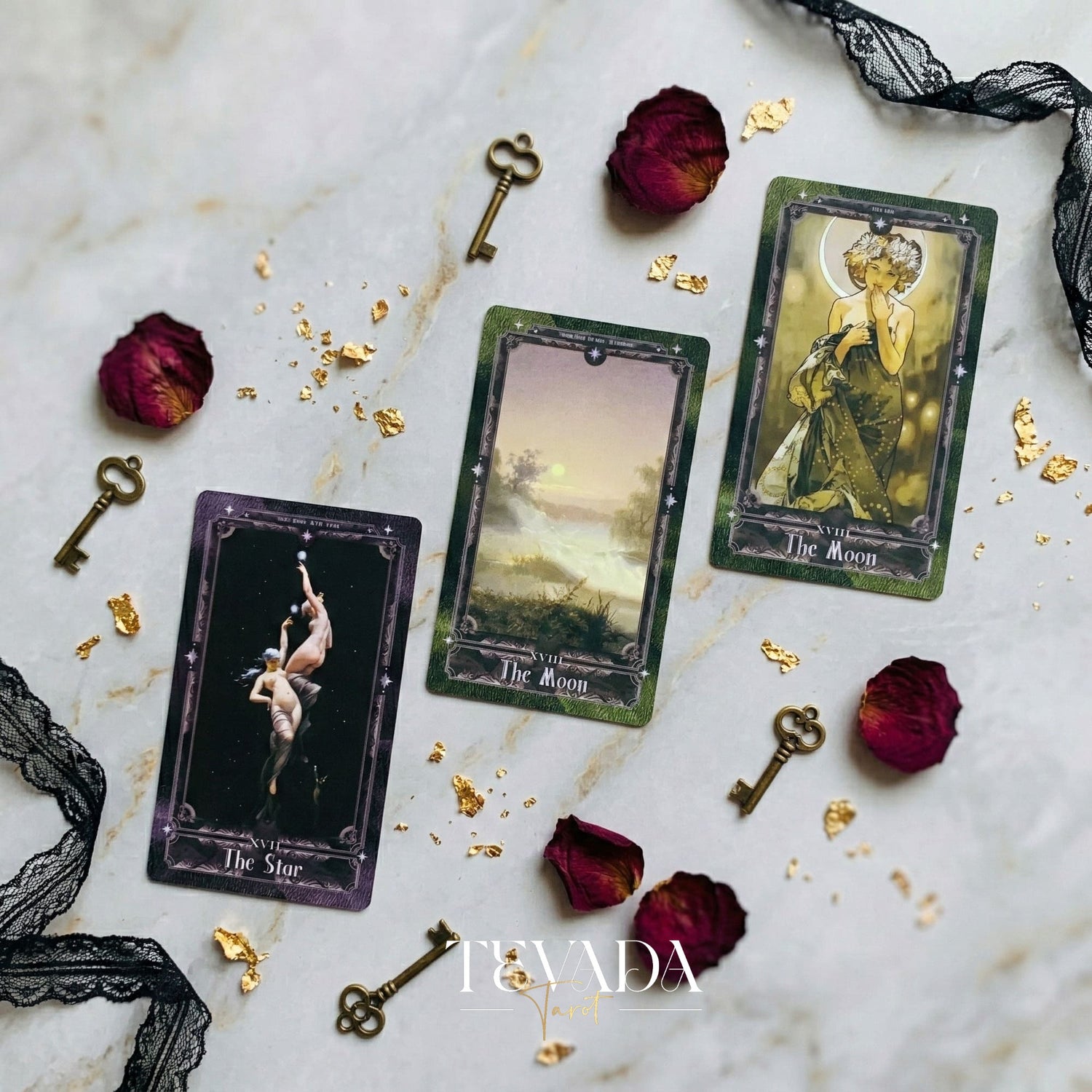 Starry Night Tarot Deck classic fine art Indie Tarot Cards for shadow work and self reflection.