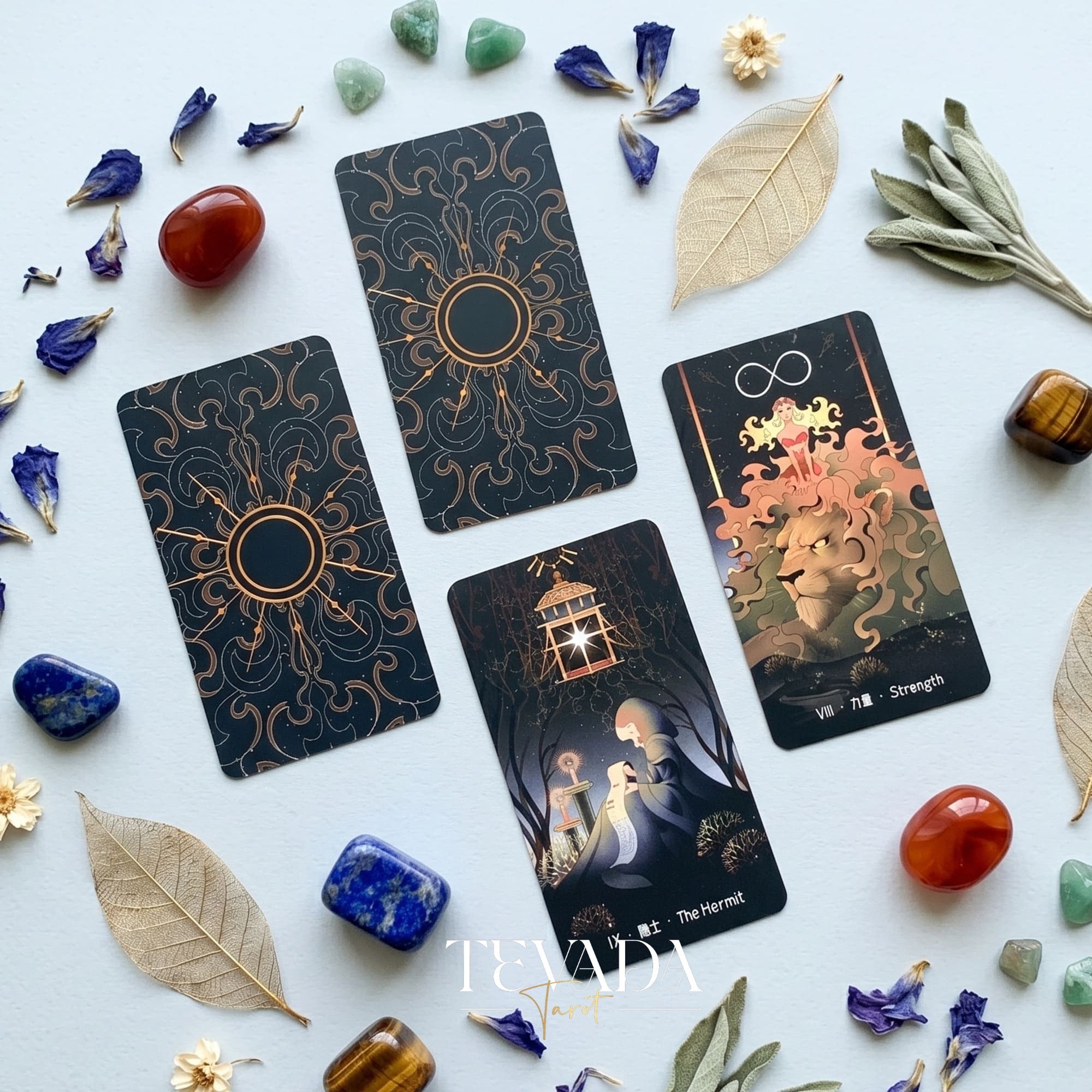 Stars Lighting Up the Night Tarot II mysterious gothic cartoon indie tarot deck for inner child healing and collectors.