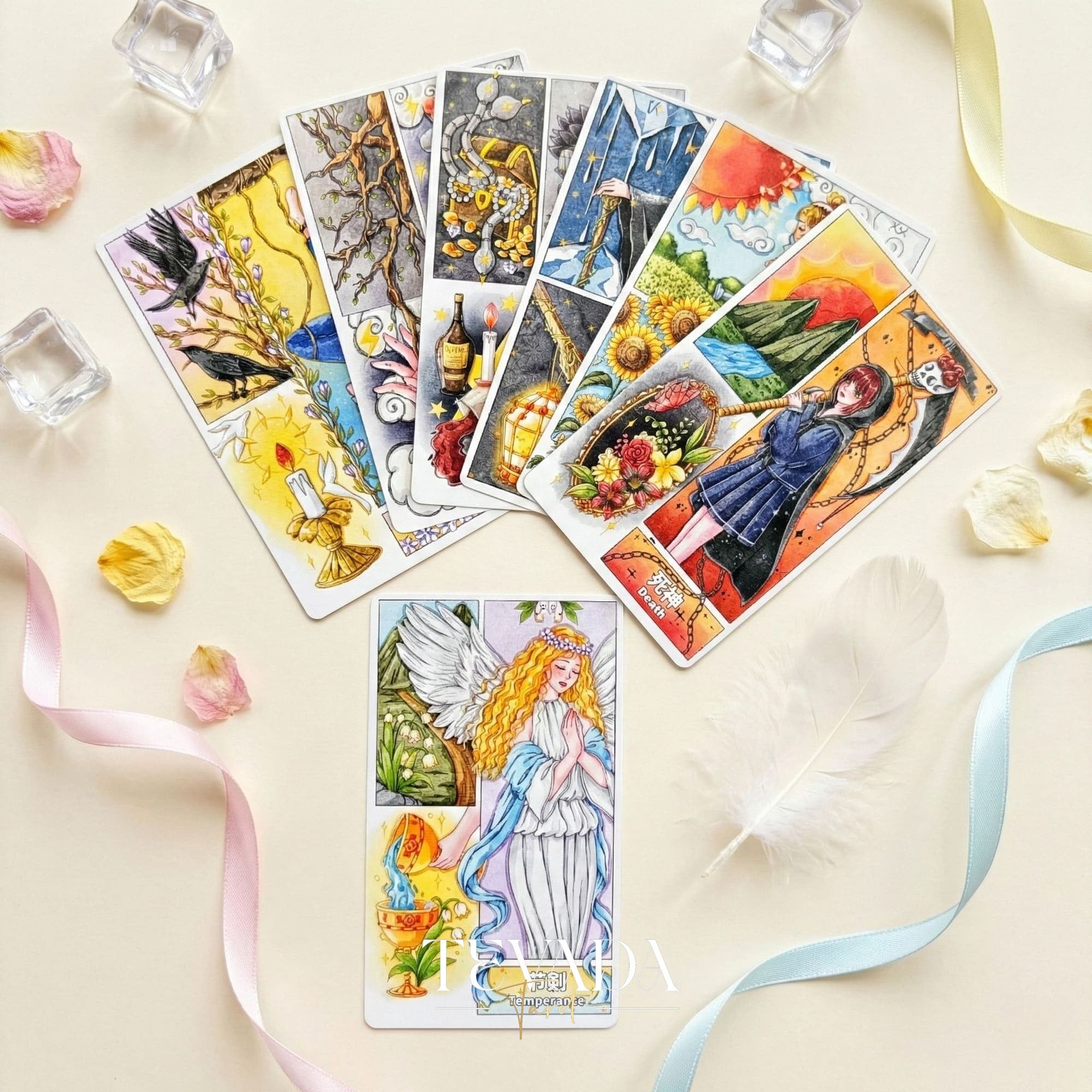 Storyboard Tarot Deck whimsical cinematic art Indie Tarot Cards for creative self-reflection and storytelling.