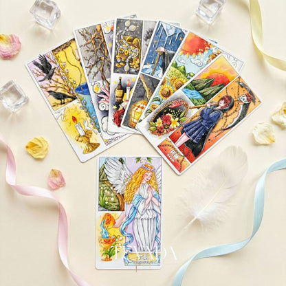 Storyboard Tarot Deck whimsical cinematic art Indie Tarot Cards for creative self-reflection and storytelling.