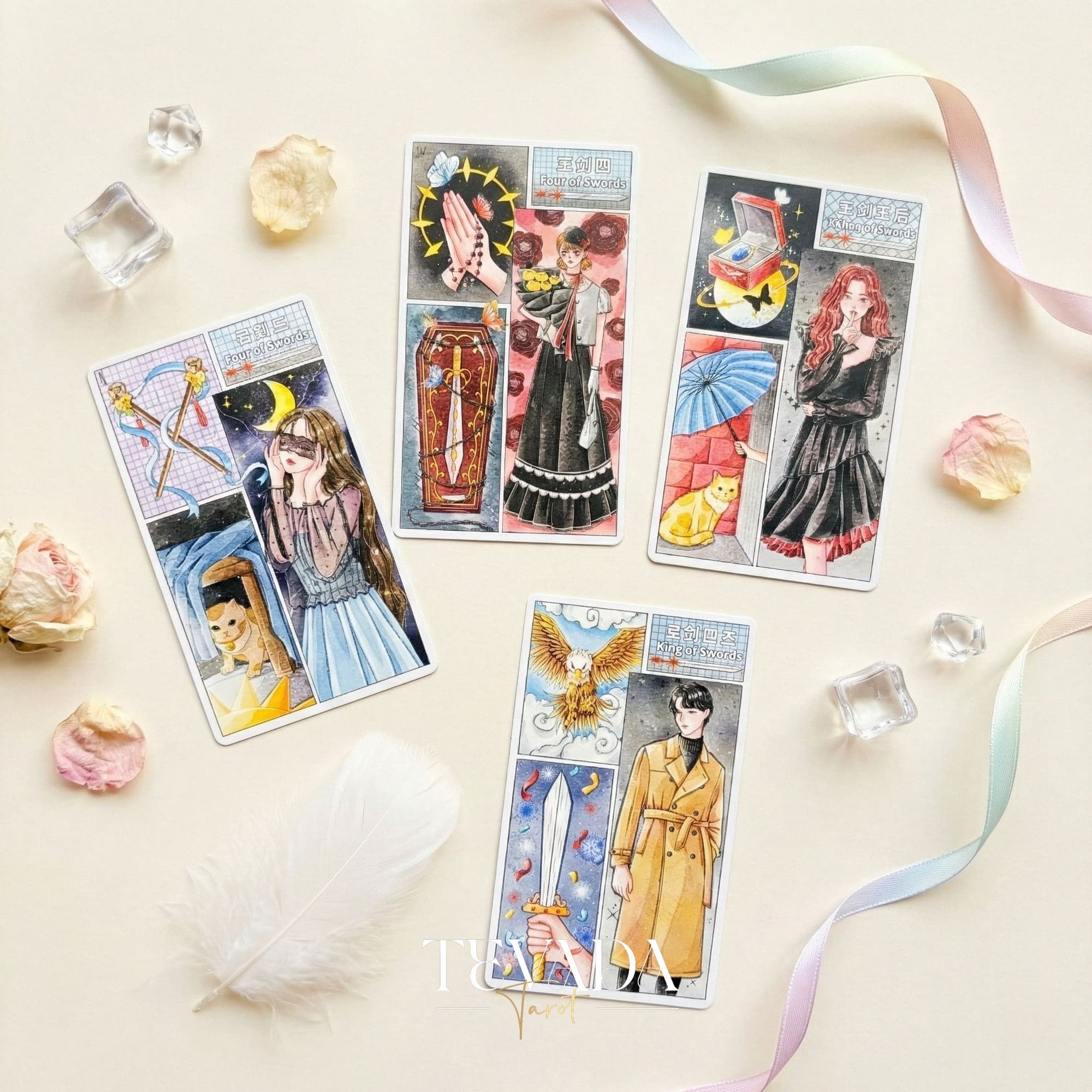 Storyboard Tarot Deck whimsical cinematic art Indie Tarot Cards for creative self-reflection and storytelling.