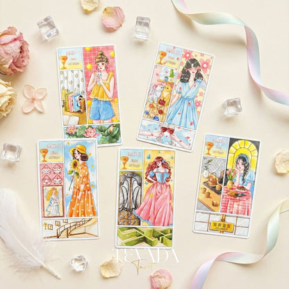 Storyboard Tarot Deck whimsical cinematic art Indie Tarot Cards for creative self-reflection and storytelling.