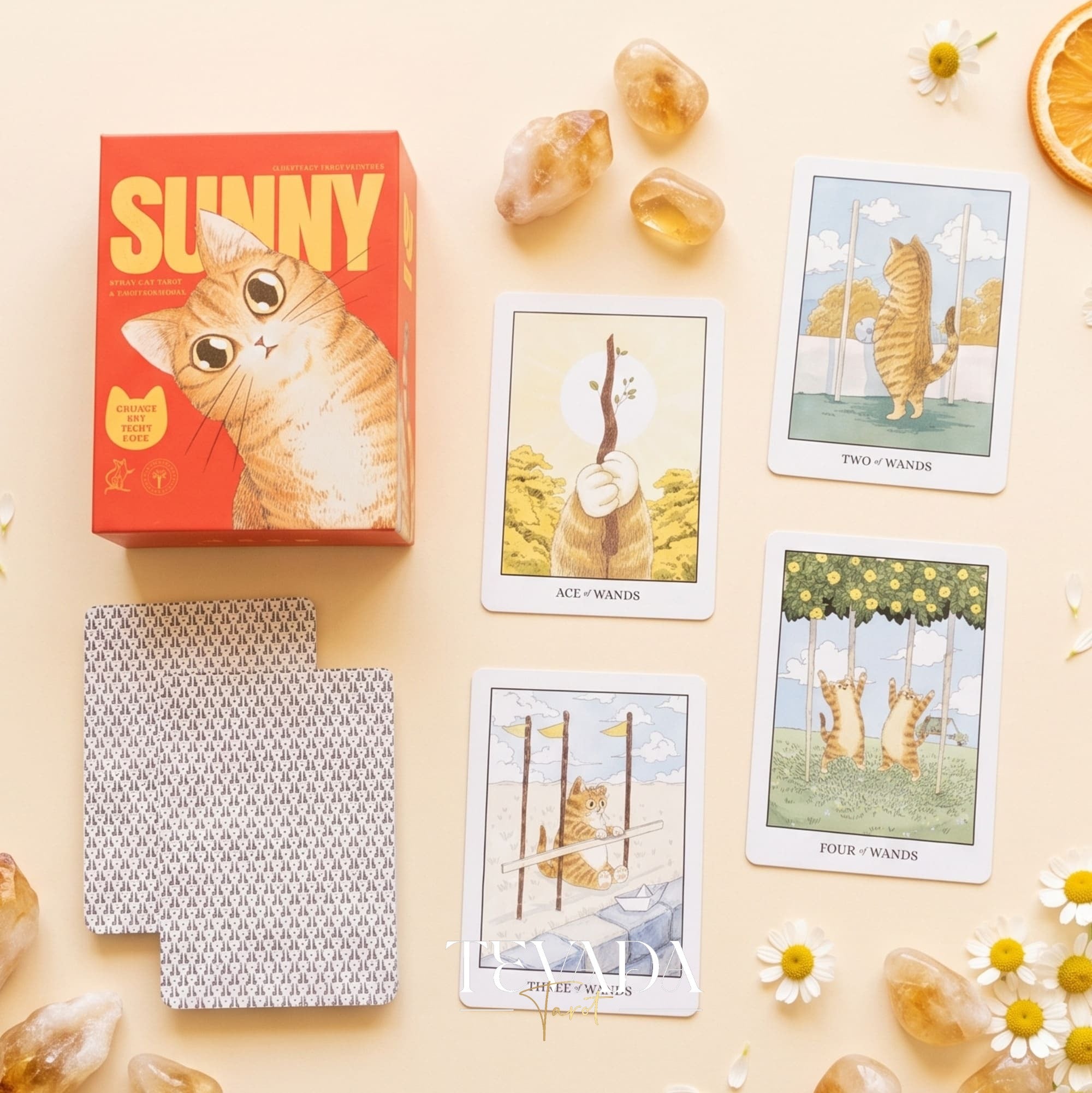 Sunny Orange Cat Tarot POCKET | TEVADA Tarot