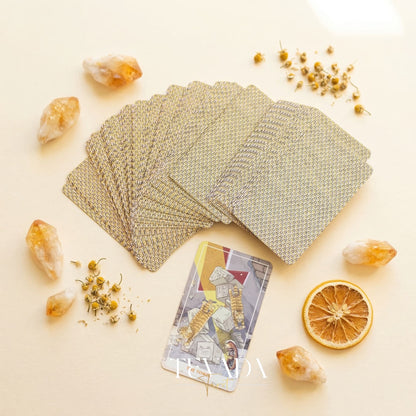 Sunny Orange Cat Tarot PRO Edition whimsical cartoon Indie Tarot Deck for inner child healing and gentle self reflection.