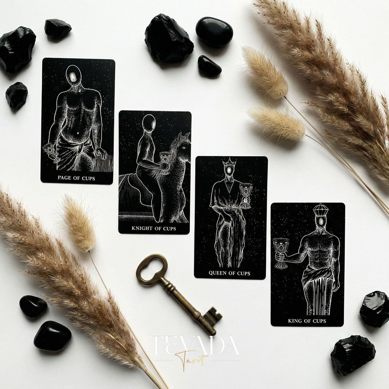 The Arrival Tarot Deck black and white Indie Tarot Deck with black holographic edges for deep shadow work and self reflection.(
