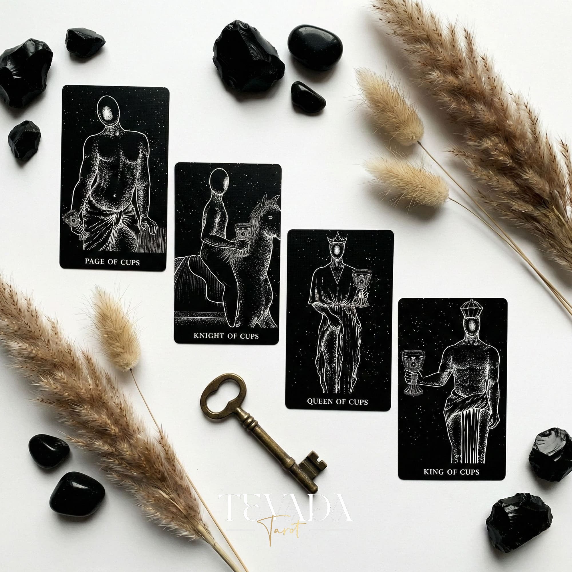 The Arrival Tarot Deck black and white Indie Tarot Deck with black holographic edges for deep shadow work and self reflection.(