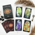 The Children of Ostara Tarot BLACK Edition mysterious botanical indie tarot deck for spellcraft and healing.