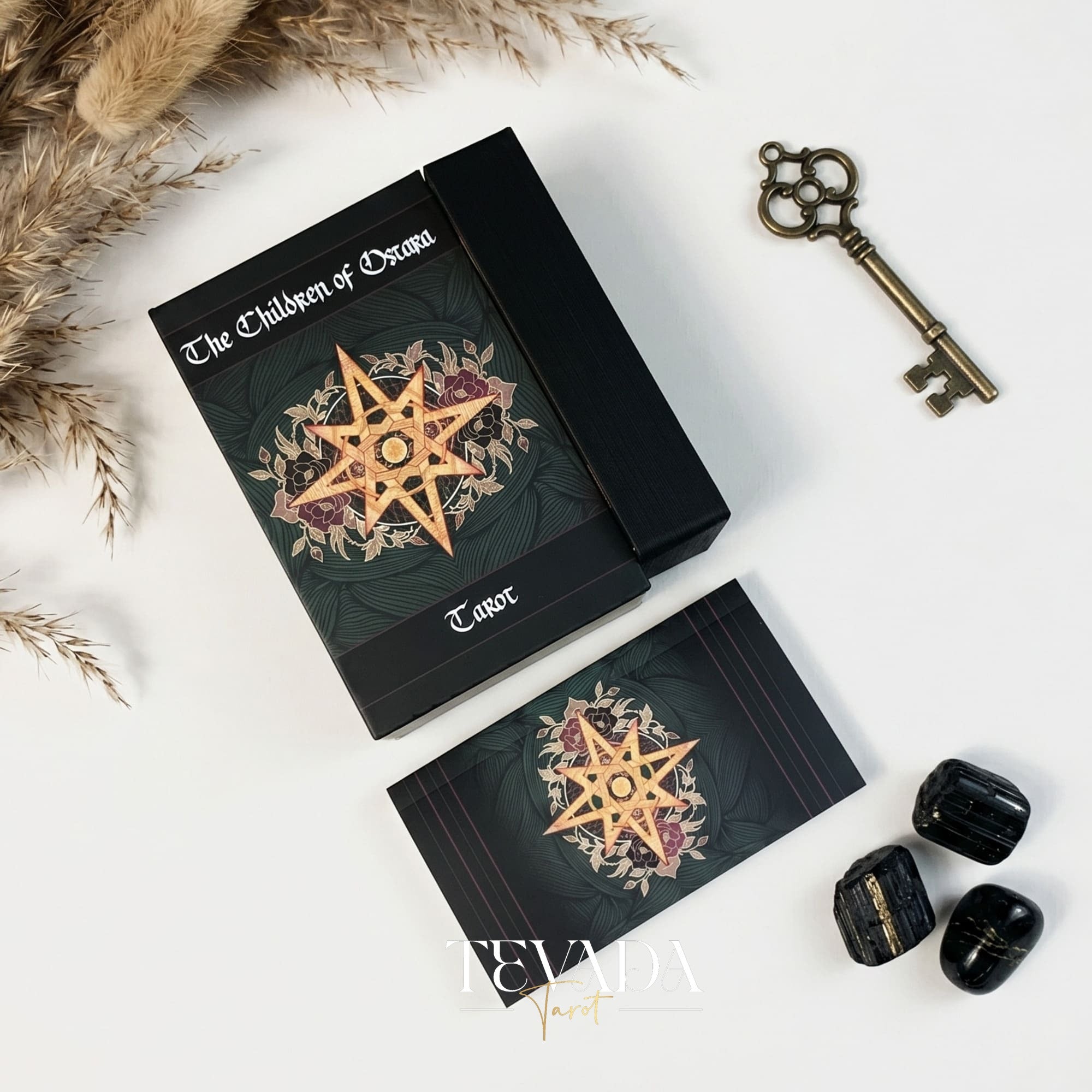 The Children of Ostara Tarot BLACK Edition は、魔法と癒しのための神秘的な植物のインディー タロット デッキです。