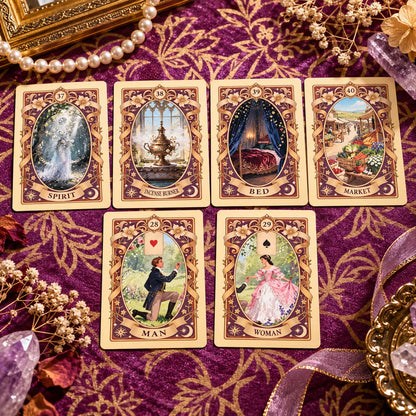 Gilded Spring Encounter Lenormand vintage gilded card set for renewal readings