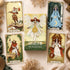 The Covenant Tarot medieval-inspired illustrated cards with ornate borders and holographic gold edges for reflection
