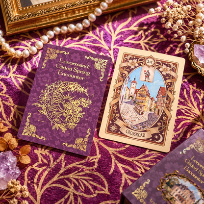 Gilded Spring Encounter Lenormand vintage gilded card set for renewal readings