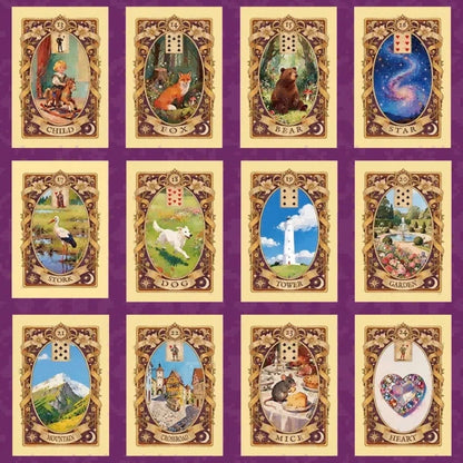 Gilded Spring Encounter Lenormand vintage gilded card set for renewal readings