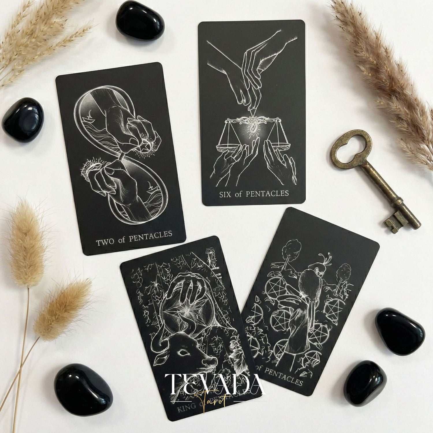 The Hand Tarot Deck minimalist gothic Indie Tarot Cards with silver stamping for shadow work and reflection