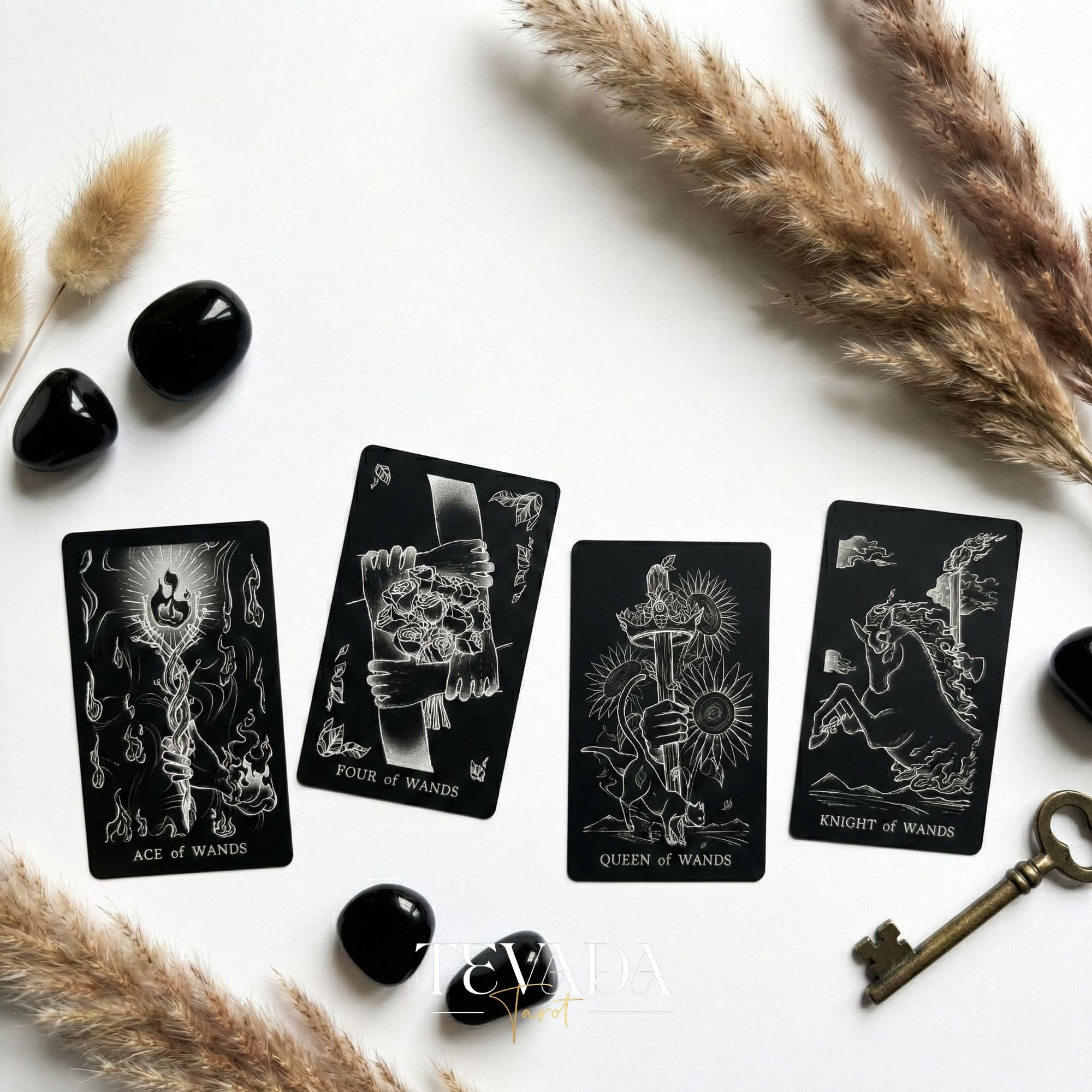 The Hand Tarot Deck minimalist gothic Indie Tarot Cards with silver stamping for shadow work and reflection