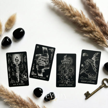 The Hand Tarot Deck minimalist gothic Indie Tarot Cards with silver stamping for shadow work and reflection
