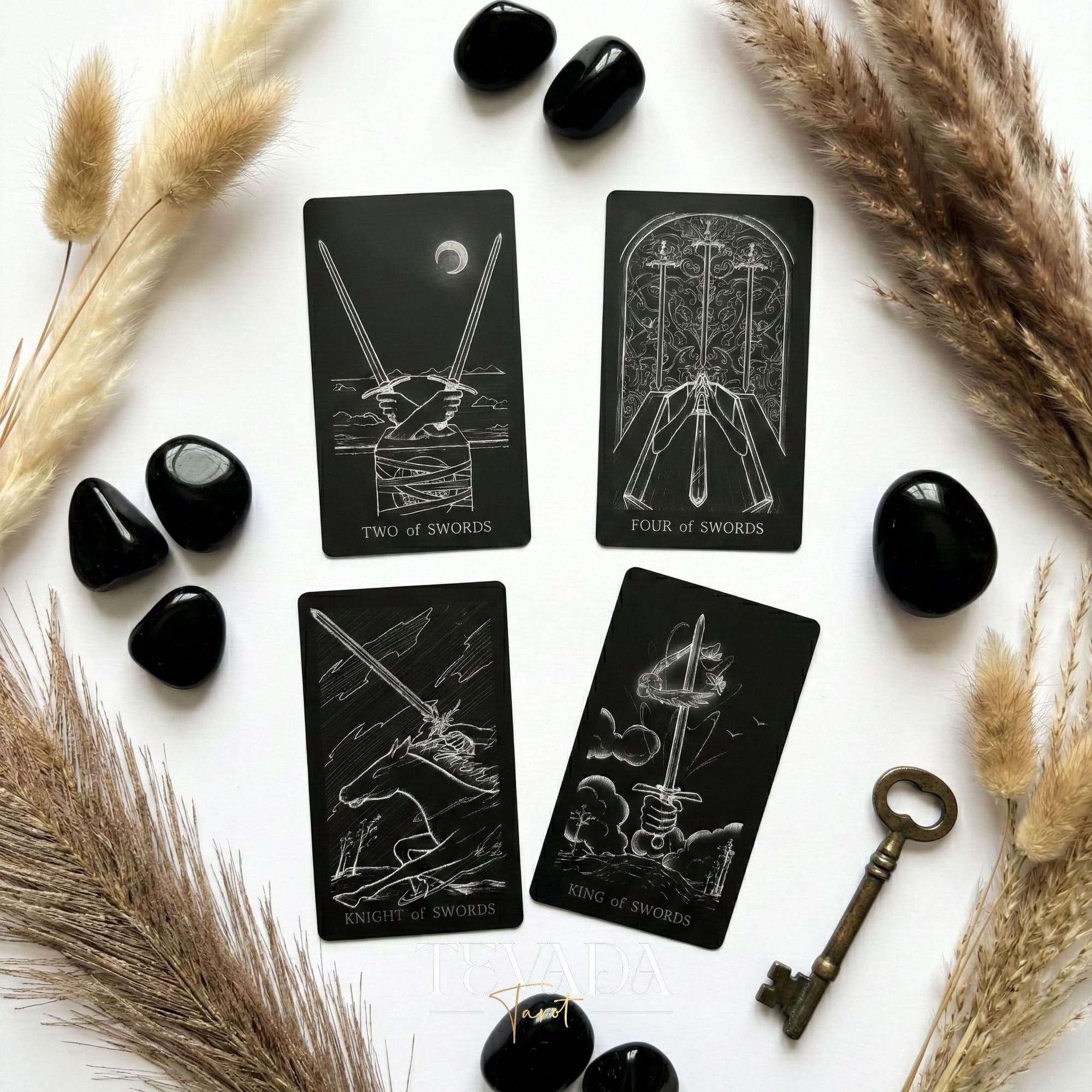 The Hand Tarot Deck minimalist gothic Indie Tarot Cards with silver stamping for shadow work and reflection
