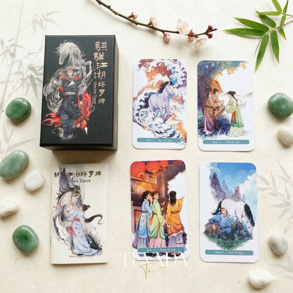 The Horses Tarot featuring playful Chinese cartoon art for 2026 Lunar New Year guidance.