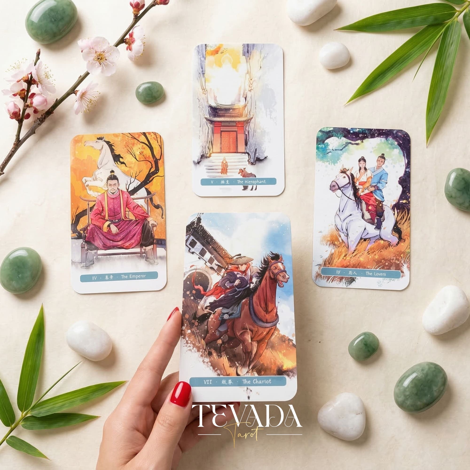 The Horses Tarot featuring playful Chinese cartoon art for 2026 Lunar New Year guidance.