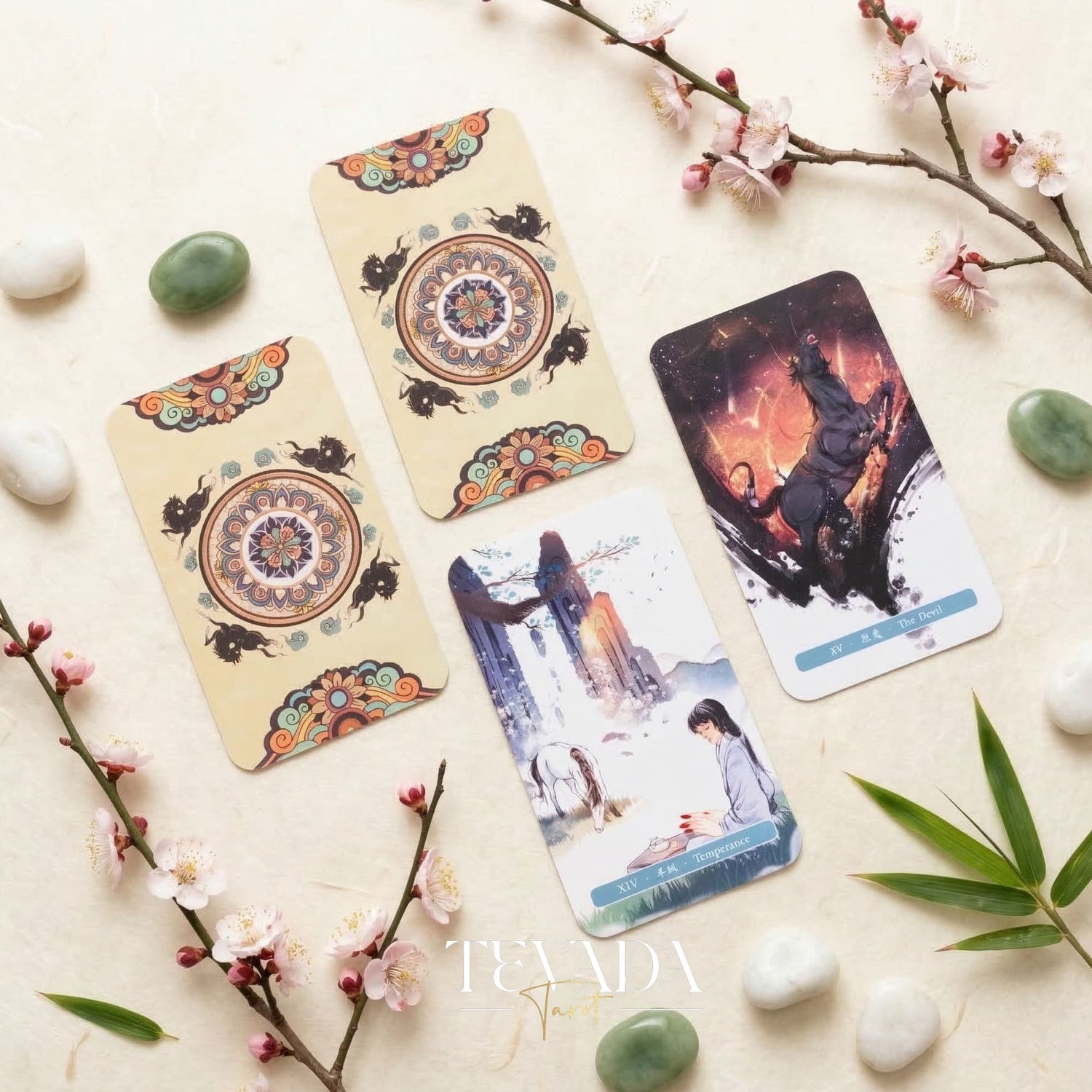 The Horses Tarot featuring playful Chinese cartoon art for 2026 Lunar New Year guidance.