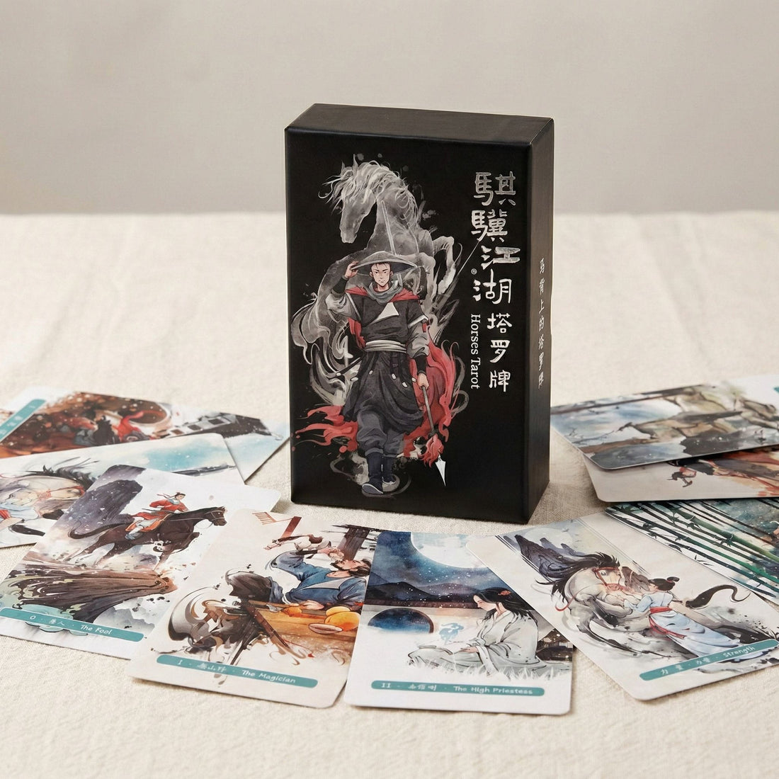The Horses Tarot featuring playful Chinese cartoon art for 2026 Lunar New Year guidance.