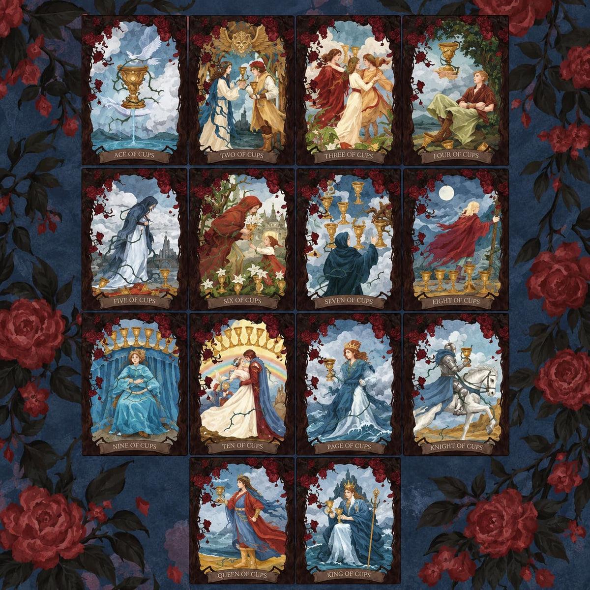The Lost Land Tarot dark watercolor fantasy cards in Rebirth and Fading editions for shadow work