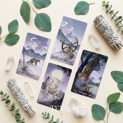 The Returning of Panthera Tarot 2026 Ver whimsical feline Indie Tarot Deck for daily ritual and deep self-reflection.