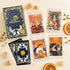 The Solar Kingdom Tarot featuring medieval woodcut art style and sun motifs for intuitive divination