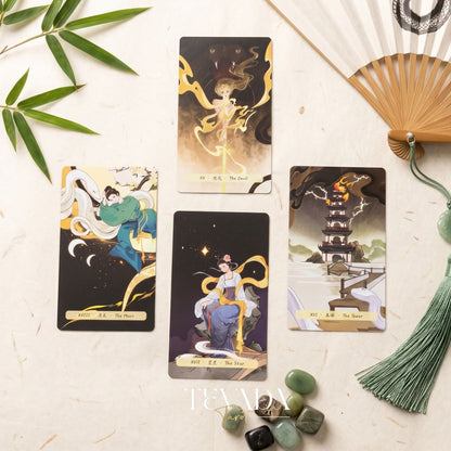 The Spiritual Snake Tarot whimsical traditional Chinese style indie tarot deck for personal growth and inner healing.