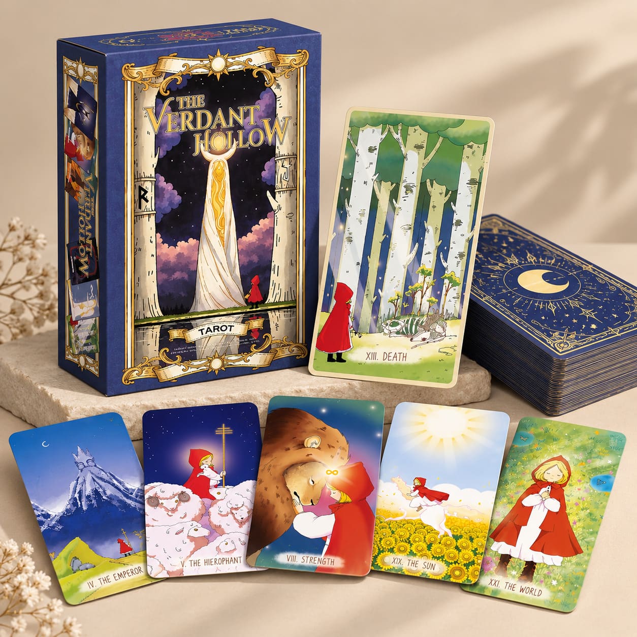 The Verdant Hollow Tarot enchanted woodland deck for inner growth and intuitive daily readings