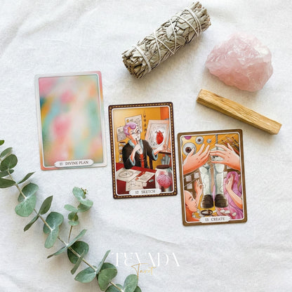 The Theater of Life Oracle Deck whimsical puppetry style Indie Oracle Cards for shadow work and inner child healing