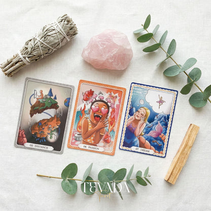 The Theater of Life Oracle Deck whimsical puppetry style Indie Oracle Cards for shadow work and inner child healing