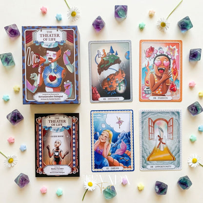 The Theater of Life Oracle Deck whimsical puppetry style Indie Oracle Cards for shadow work and inner child healing