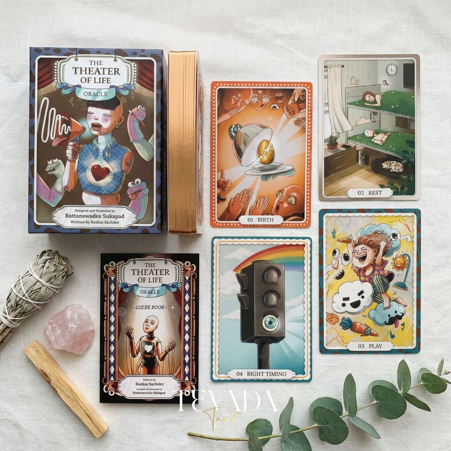 The Theater of Life Oracle Deck whimsical puppetry style Indie Oracle Cards for shadow work and inner child healing